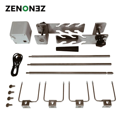Rotisserie Kit Universal Replacement 5078 Quick Install Portable Spit Grill Outdoor Camping BBQ Three Heights Adjustable Length