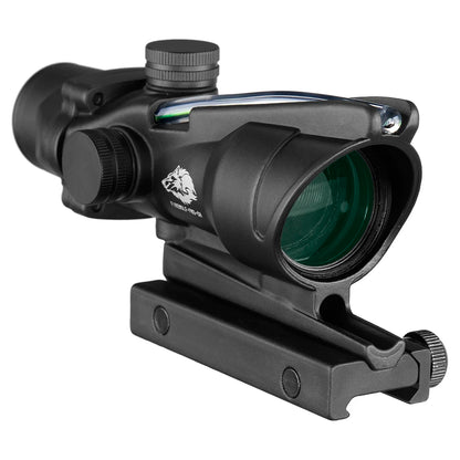 Fire Wolf 4X32 Hunting Riflescope Real Fiber Optics Grenn Red Dot Illuminated Etched Reticle Tactical Optical Sight