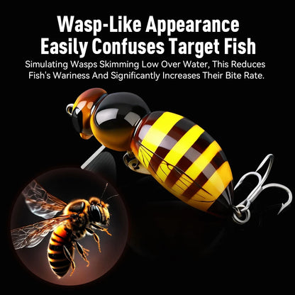 Kingdom 3pcs Wasp Minnow Lure 35mm 3.9g Floating Artificial Hard Wobblers With Spinner Single Hook For Freshwater Bass Trout Pike Fishing