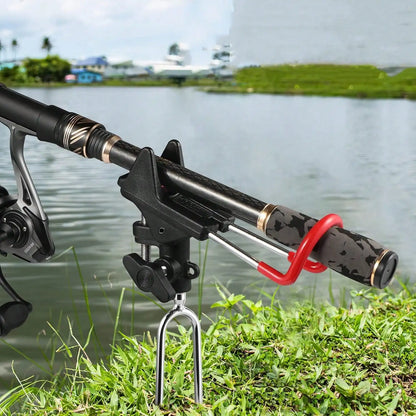 2Pack Fishing Rod Holders, Bank & Ground Fishing Pole Holders, 360 Degree Adjustable Fishing Pole Rack Stand For Bank, Beach, Ground 13.77inch