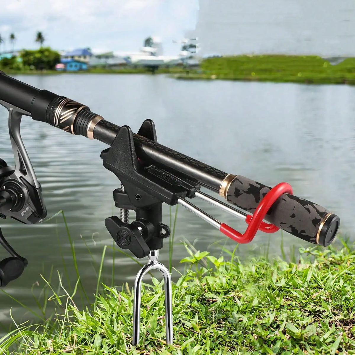 2Pack Fishing Rod Holders, Bank & Ground Fishing Pole Holders, 360 Degree Adjustable Fishing Pole Rack Stand For Bank, Beach, Ground 13.77inch