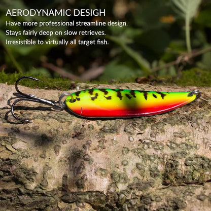 5pcs Saltwater Spoon Fishing Lures Jigs Lure for Tuna Salmon Grouper, Sea Fish Jigging Lure, Trolling Spoon for Bass