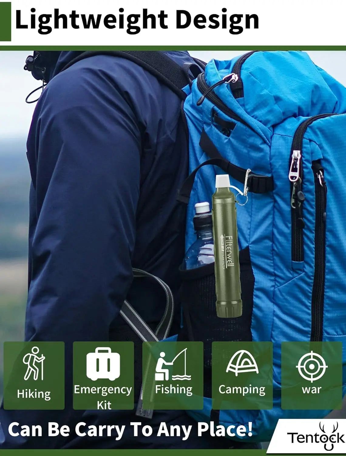 Water Filter Personal Purifier Simple Outdoor Portable Equipment Disaster Prevention Mountaineering Earthquake Lightweight Small