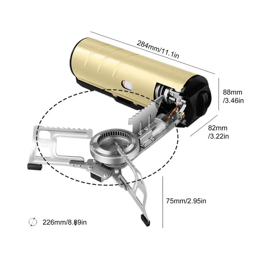 Camping Stove Portable Metal Camp Stove 2600W Compact Lightweight Cook Tool Gadgets Outdoor Camping Burner With Storage Handbag