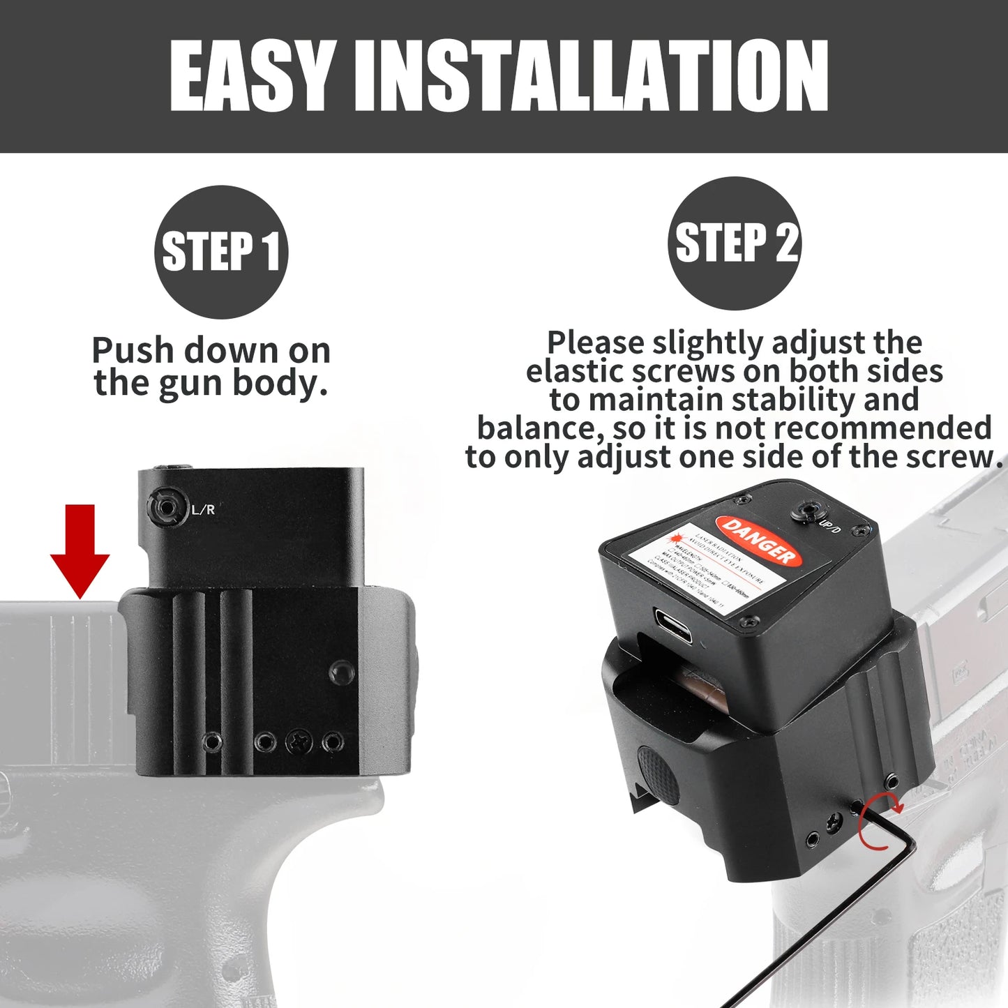 2 Mile Laser Sights Range Slide Racker Jacker Compatiblewith Glock 17, 19, 19X, 26, PSA Dagger, and More with Improved Slide Gri