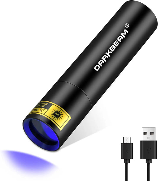 365nm UV Flashlight, Mini Rechargeable Black Light for Pet Urine Detection, Resin Curing & Fluorescent Search