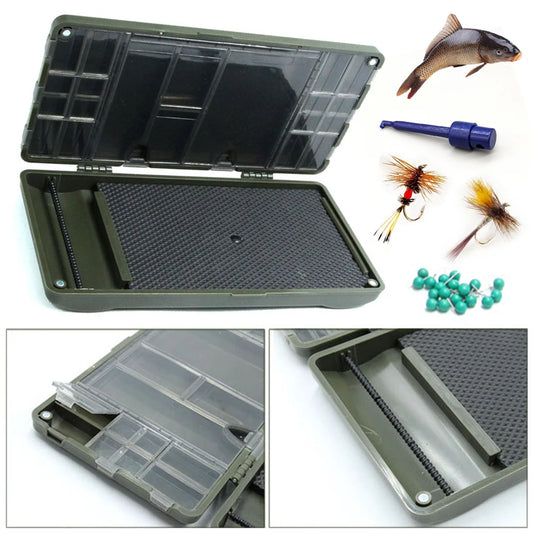 Magnetic Carp Fishing Rig Storage Case Plastic Fishing Rig Board Box Fishing Tackle Storage Organizer Swivels Hook Bait Storage