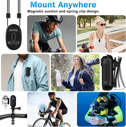 Ultra-Compact 4K Action Camera with Magnetic Mount, Waterproof Case, 150-Min Battery for Hands-Free Recording