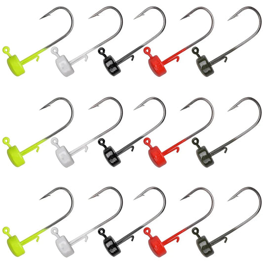 25Pcs Ned Rig Jig Heads Baits Hooks Finesse Mushroom Fishing Bass Trout Crappie Jig Hooks for Soft Plastic Fising Lure