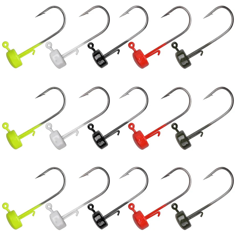 25Pcs Ned Rig Jig Heads Baits Hooks Finesse Mushroom Fishing Bass Trout Crappie Jig Hooks for Soft Plastic Fising Lure