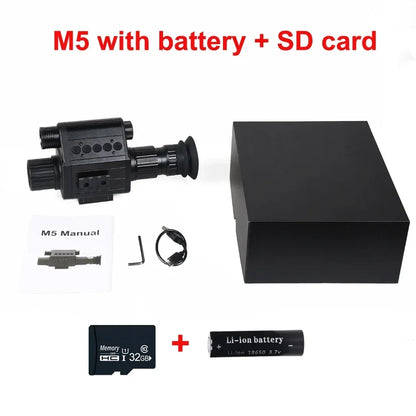 M5 Digital Riflescope Night Vision Scope Sight Infrared Monocular 1080P Video Photo Recording All in 1 for Hunting Surveillance