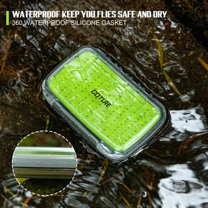 Goture Waterproof Fly Fishing Lure Bait Trout Flies Storage Box Case Container Fish Lure Bait Portable Fly Fishing Box