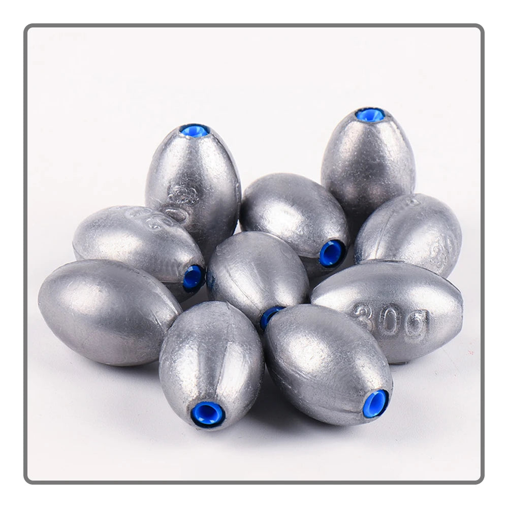 5g-60g Olive-Shaped Lead Pendant Fishing Lead Pendant Plastic Core Hollow Lead Pendant Fishing Accessories