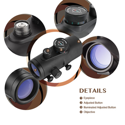5 MOA Red Green Blue Dot Sight Reflex Rifle Scope 30mm FMC Lens with 22mm/11mm Rail Mount