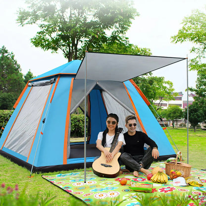4-5 Person Portable Instant Tent, Waterproof Windproof with Double Mosquito Screens for Outdoor