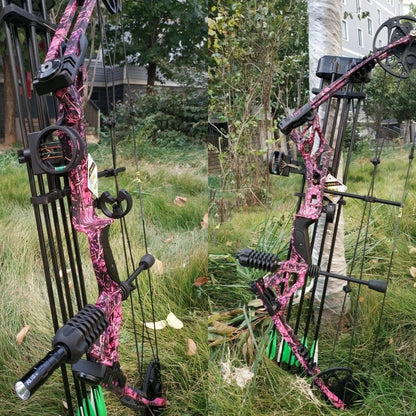 KAIMEI HAN 30-70lbs Compound Bow Carbon Arrows Set 320FPS With Release Sight for Archery Target Shooting Hunting Compound Bow