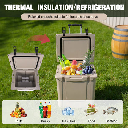 5L Insulated Wheeled Cooler with Wheels and Handle Roller Cooler with Leak-Proof Tight Latches for Beach Camping Picnics More