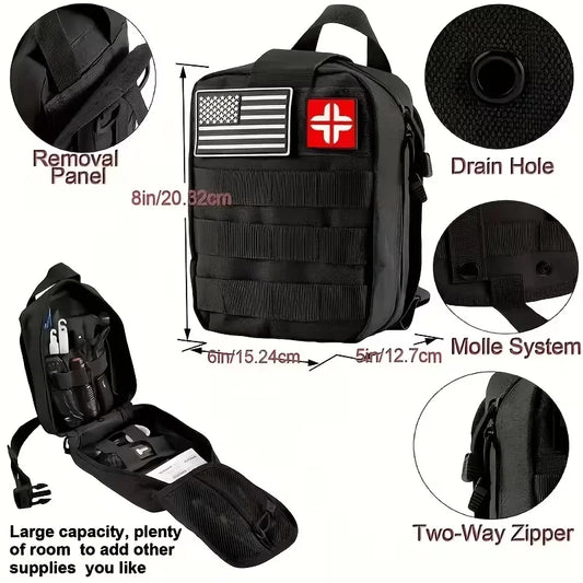 170PCS Survival Kit with Essential Gear for Hiking Camping Backpack Travel Outdoor Adventure - Trauma Kit First Aid Gift for Him Dad Christmas