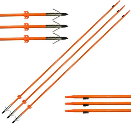 Elong Bow Fishing 32 Inch 5/16" Hunting Arrows Archery Fiberglass Arrows with Safety Slides Broadheads