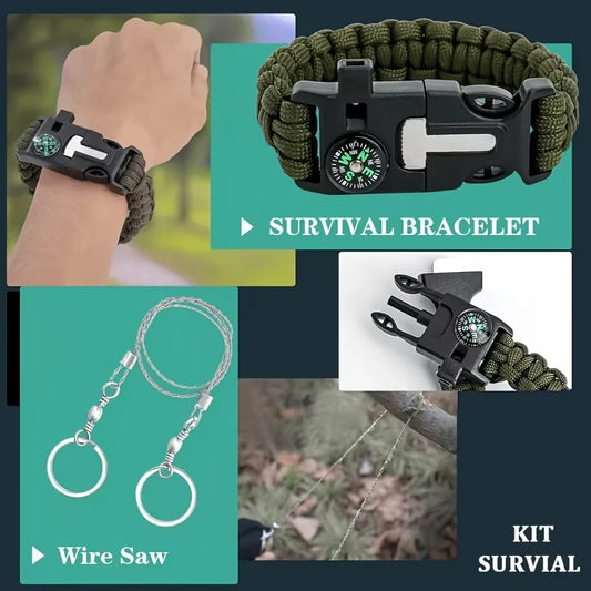 240 Survival Kit for Outdoor Adventure Travel Camping Sports Office Car School Emergency First Aid Equipment Tool Gift for Men And Women