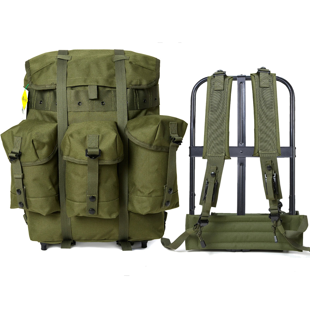MT Military Alice Pack Army Survival Combat ALICE Rucksack Medium Assault Backpack with External Metal Frame Black
