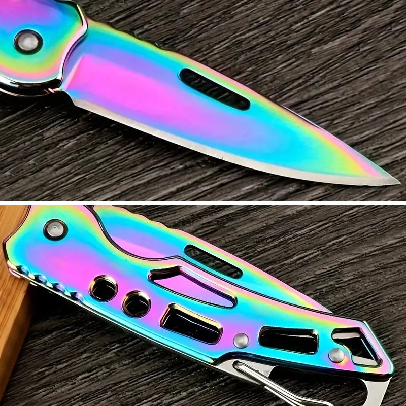 2pcs Folding Fruit Knife Stainless Steel Meat Cleaver Kitchen Knife with Non-slip Handle for Kitchen Accessories Pocket Knife