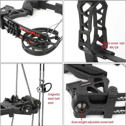 ZSHJGJR Compound Bow Dual-use for Arrows and Steel BallHunting Bows 40-70lbs Adjustable Short-Axis Compound Bow Set for Archery