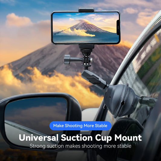 TELESIN Action Camera Phone Suction Cup Holder 360° Rotation Car Phone Stand For GoPro Insta360 DJI OSMO Action Smart Phone
