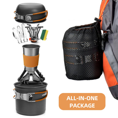 Camping Cooking Set Camping Cookware Portable Mess Kit Camping Pot and Pans Cooking Set Camping Cookware Camping Pot and Pan
