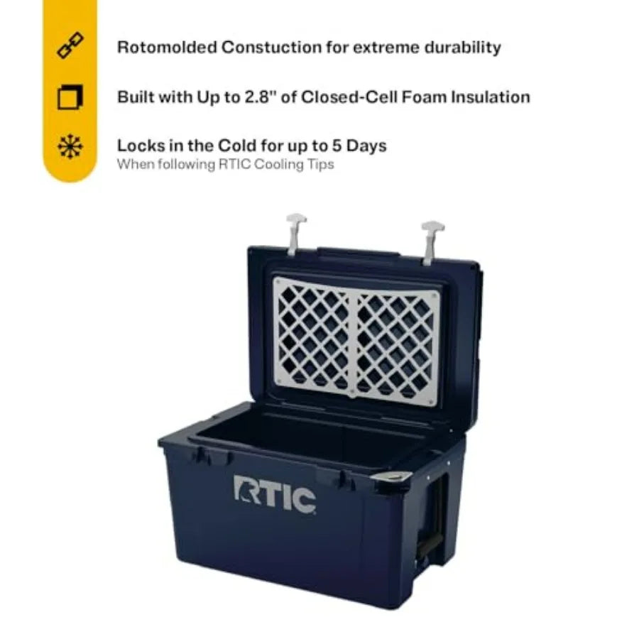 Ultra-Tough Cooler Hard Insulated Portable Ice Chest Box for Beach, Drink, Beverage, Camping, Picnic, Fishing, Boat, Barbecue R