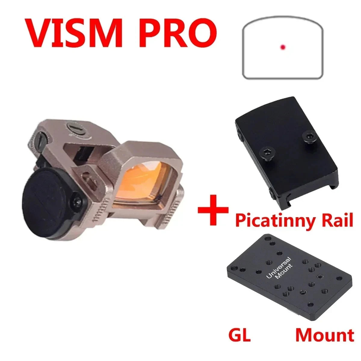 Tactical VISM PRO Flip Up Red Dot Sight Hot 20mm Rail Riflescope Collimator Sight RM Scope With GLK Rear Sight Mount