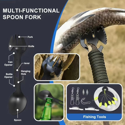 28-in-1 Survival Gear Set Tactical Tools Outdoor Camping Hunting Fishing Essential Kit for Men - Father's Day Gift for Dad Husband Boyfriend