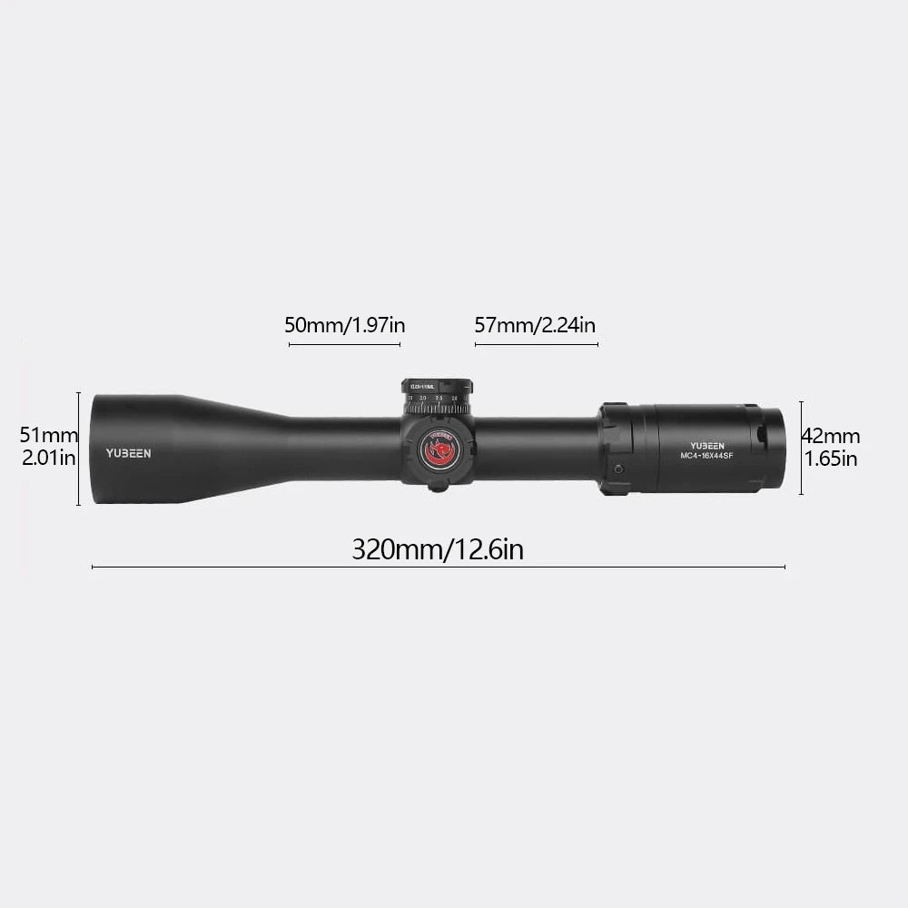 MC4-16X44SF- Optical sight, side adjustable, multi-functional 4-16X zoom sight, second focal plane, with fixture of 30mm/1.18in