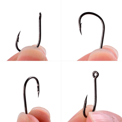 100-500PCS Fishing Hooks Set High Carbon Steel Sharp Durable Barbed Fishhook Rock Fishing Equipment Gear Tackle Accessories