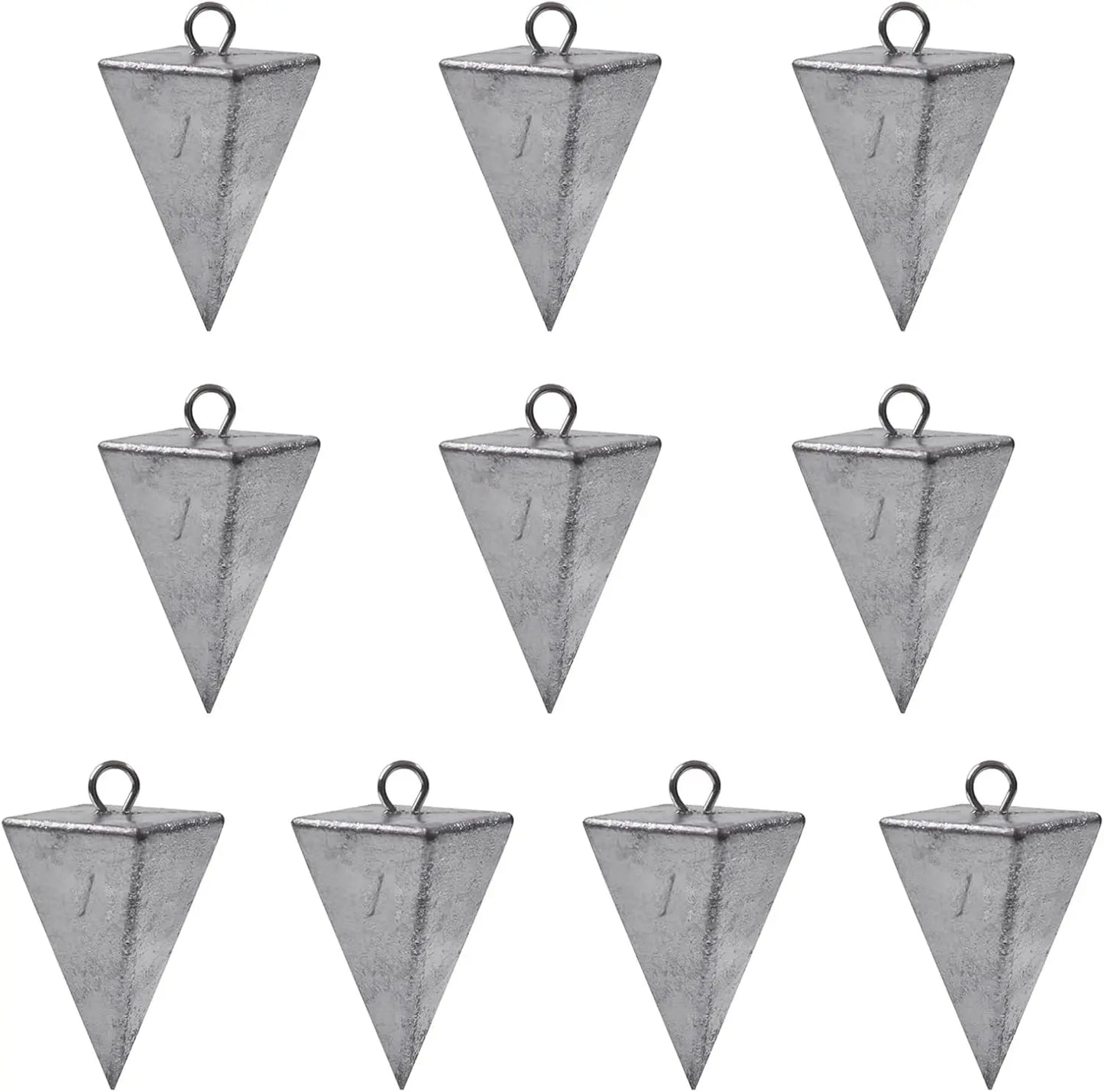 Pyramid Sinkers Fishing Weights 1oz 2oz 3oz 4oz 5oz 6oz 8oz, Saltwater Surf Fishing Sinkers for Ocean Gear, Hold Well in Waves