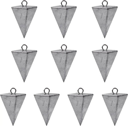 Pyramid Sinkers Fishing Weights 1oz 2oz 3oz 4oz 5oz 6oz 8oz, Saltwater Surf Fishing Sinkers for Ocean Gear, Hold Well in Waves