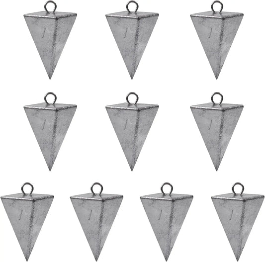 Pyramid Sinkers Fishing Weights 1oz 2oz 3oz 4oz 5oz 6oz 8oz, Saltwater Surf Fishing Sinkers for Ocean Gear, Hold Well in Waves