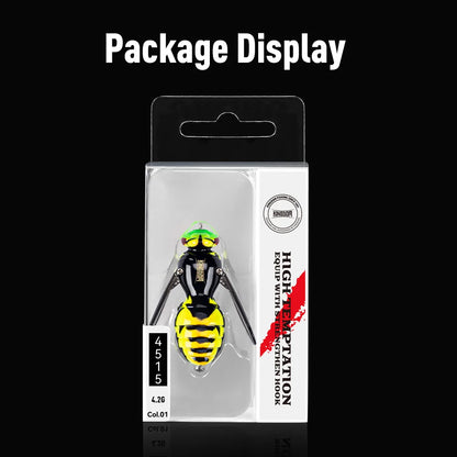 Kingdom 3pcs Floating Wasp Bait 4.2g 6.6g 40mm 48mm Artificial Insect Bionic Fishing Lure Hard Baits Bass Pike Fishing Wobbler