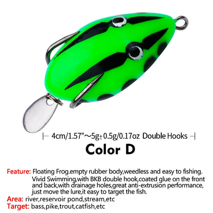 5g simulated luya fake bait black fish soft bait, mini thunder frog luya bait 4cm modified thunder frog bait fishing gear wholesale