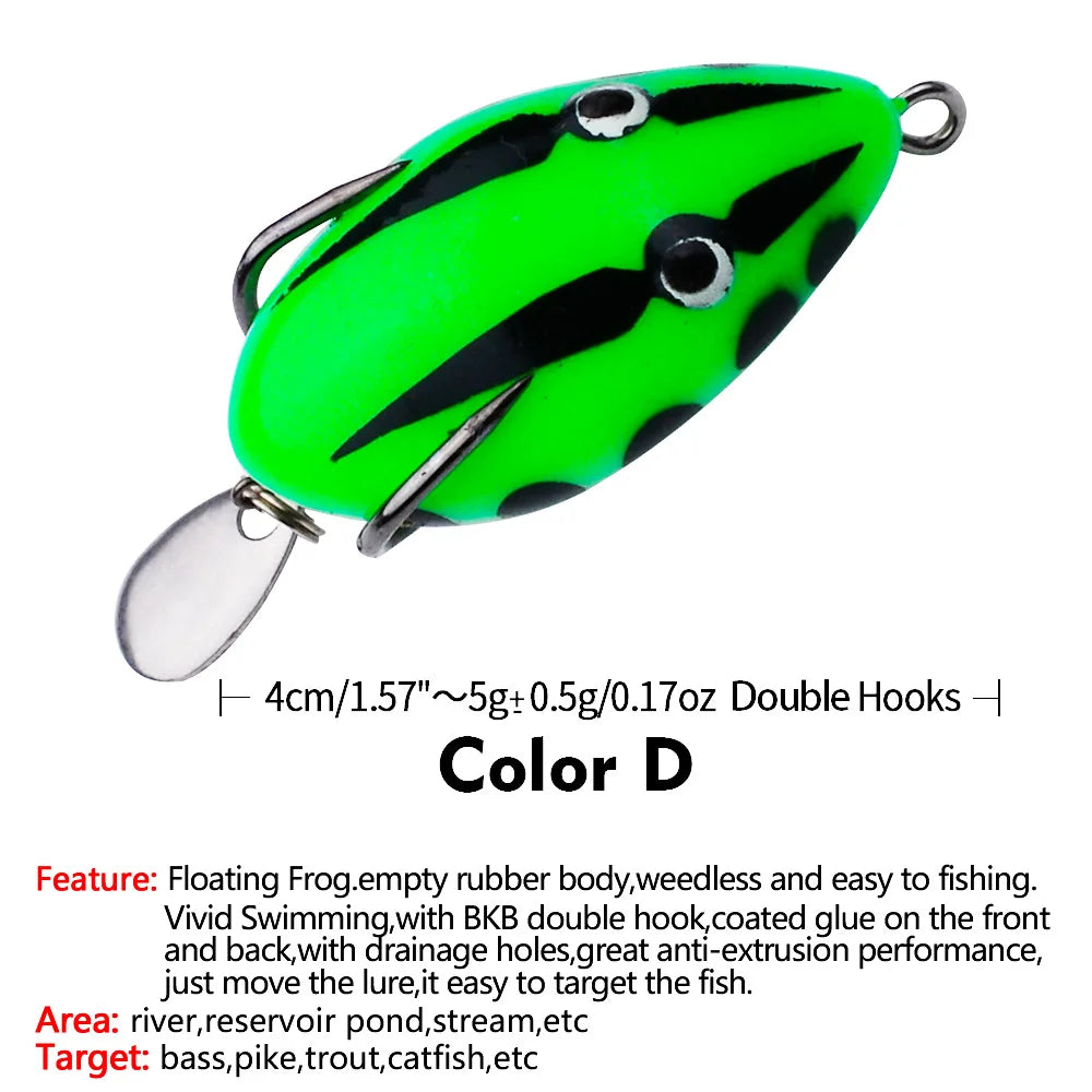 5g simulated luya fake bait black fish soft bait, mini thunder frog luya bait 4cm modified thunder frog bait fishing gear wholesale