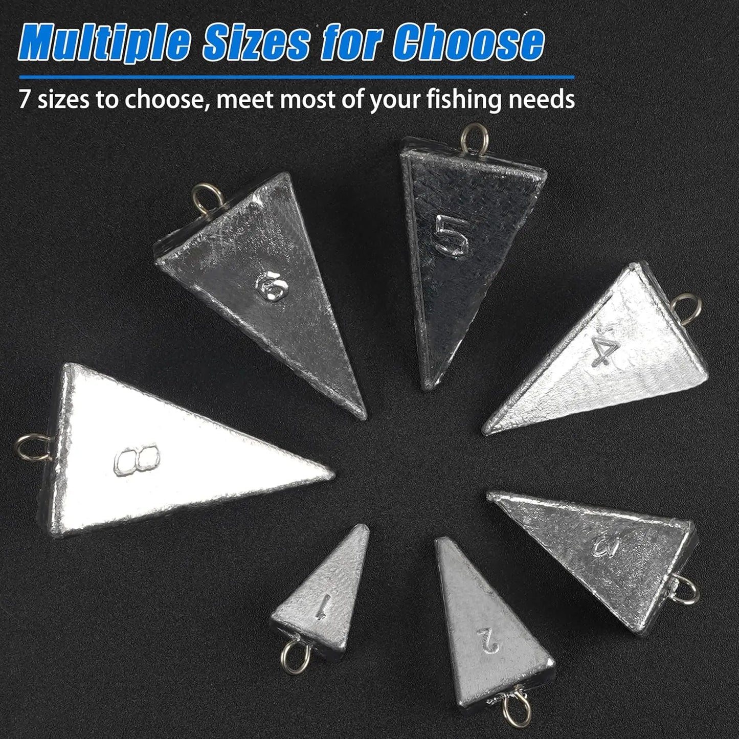 Pyramid Sinkers Fishing Weights 1oz 2oz 3oz 4oz 5oz 6oz 8oz, Saltwater Surf Fishing Sinkers for Ocean Gear, Hold Well in Waves