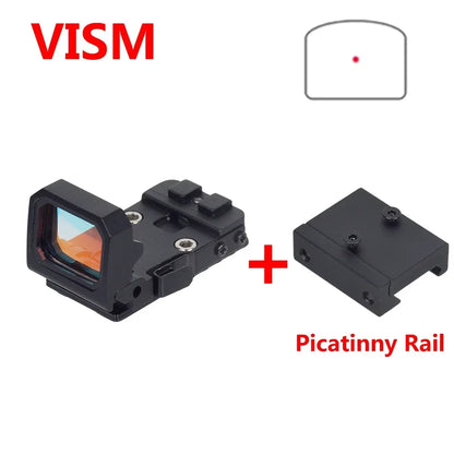 Tactical VISM PRO Flip Up Red Dot Sight Hot 20mm Rail Riflescope Collimator Sight RM Scope With GLK Rear Sight Mount