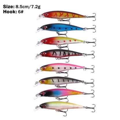 43PCS Lot Mixed Minnow Fishing Lures Hard Bait Crankbaits Bass Hooks Tackle