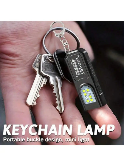 1 Portable USB Rechargeable Hands-Free Flashlight | Mini Keychain Light With Bottom Magnet, Pen Clip Design Headlamp, 5 Light Mo