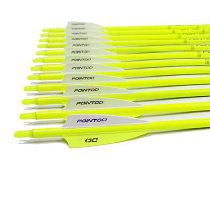 30inch Carbon Arrow Fluorescence Color Targeting and Practice and Hunting Arrows for Compound Bow and Recurve Bow with Removabl