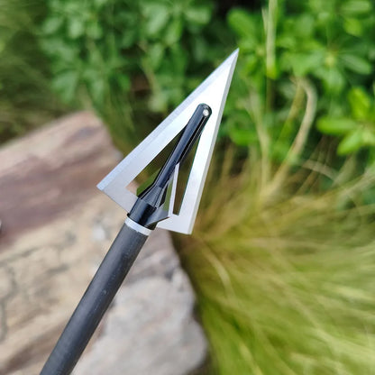 Archery Aluminum + Steel 12pcs Blade 120grain Tips Durable Arrowhead Screw-in Broadheads Hunting for Bow Target DIY Arrow Shaft