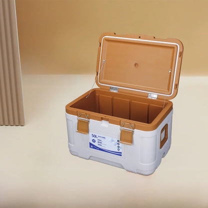 Portable PU Thermal Insulation Box Refrigerator 24L with Pull Rod for Outdoor Camping Fishing Stall Selling Wheel Mobile Ice Box