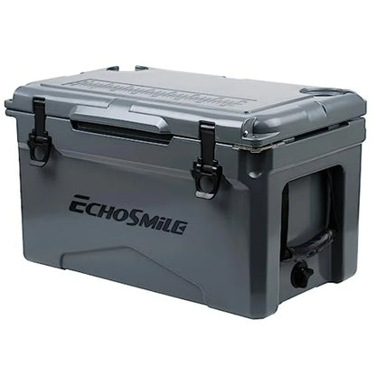 Rotomolded cooler for outdoor adventures, polyethylene material, black color, ultra-durable ice retention up to 10 days