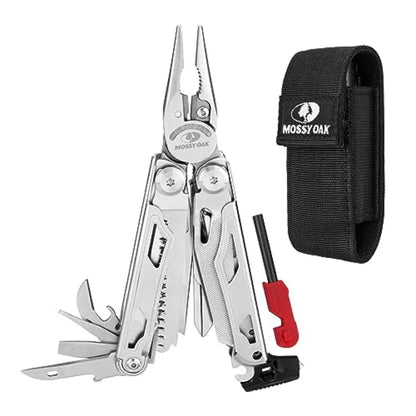 19-in-1 Stainless Steel Multitool Pliers with Self-Locking Mechanism Compact EDC Survival Tool with Durable Sheath for Outdoor