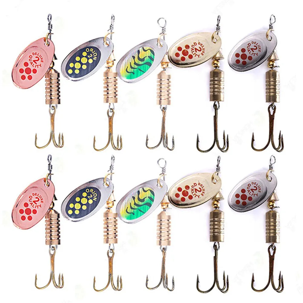 10pcs/Set Metal Spoon Spinner Fishing Lure Spoonbait Crankbaits Fishing Wobblers Artificial Bait for Freshwater and Saltwater